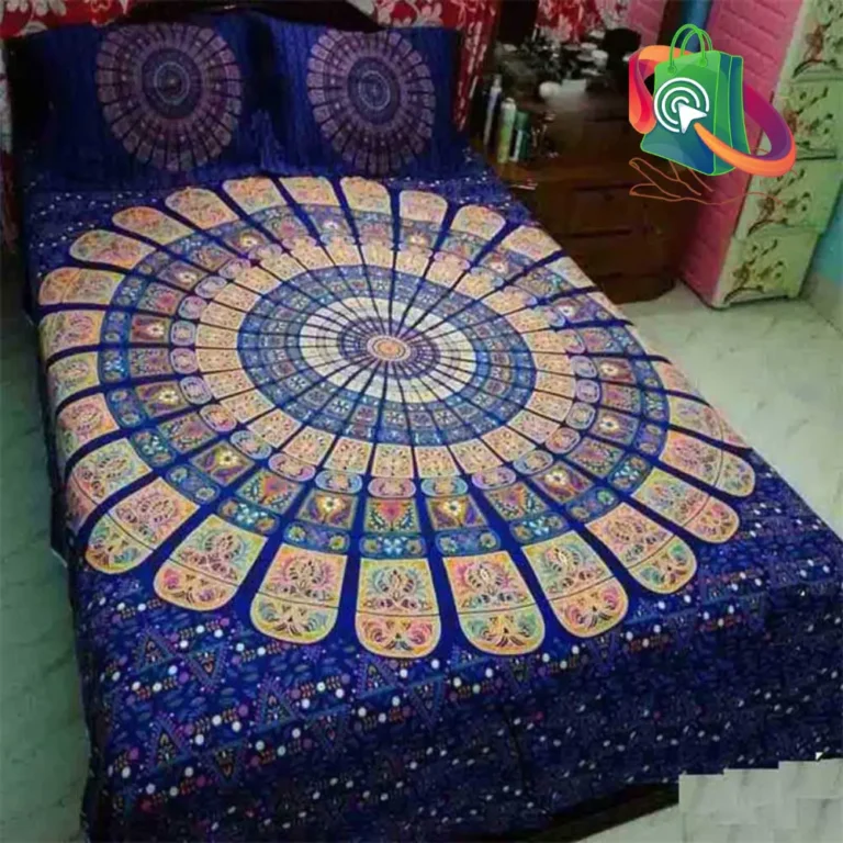 Exclusive 100% Cotton King Size Panel Bed sheet with Matching Pillow