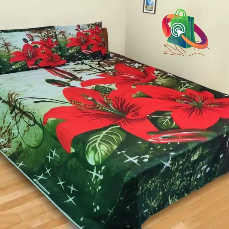 Luxury 3D Design Cotton King Size Bedsheet