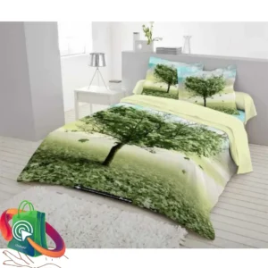 Luxury 3D Scenery Design Cotton King Size Bedsheet