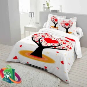 Luxury 3D Scenery Design Cotton King Size Bedsheet