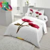 White & Red Rose Exclusive Cotton King Size Bed sheet